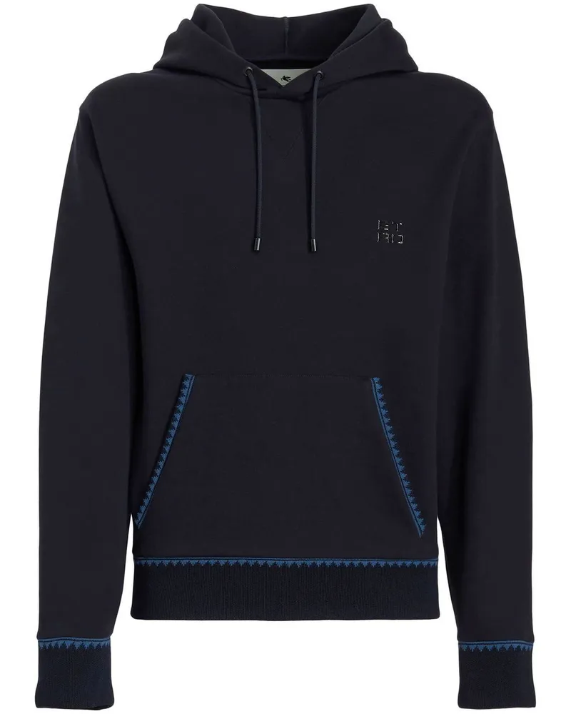 Etro Hoodie mit Logo-Patch - Blau Blau