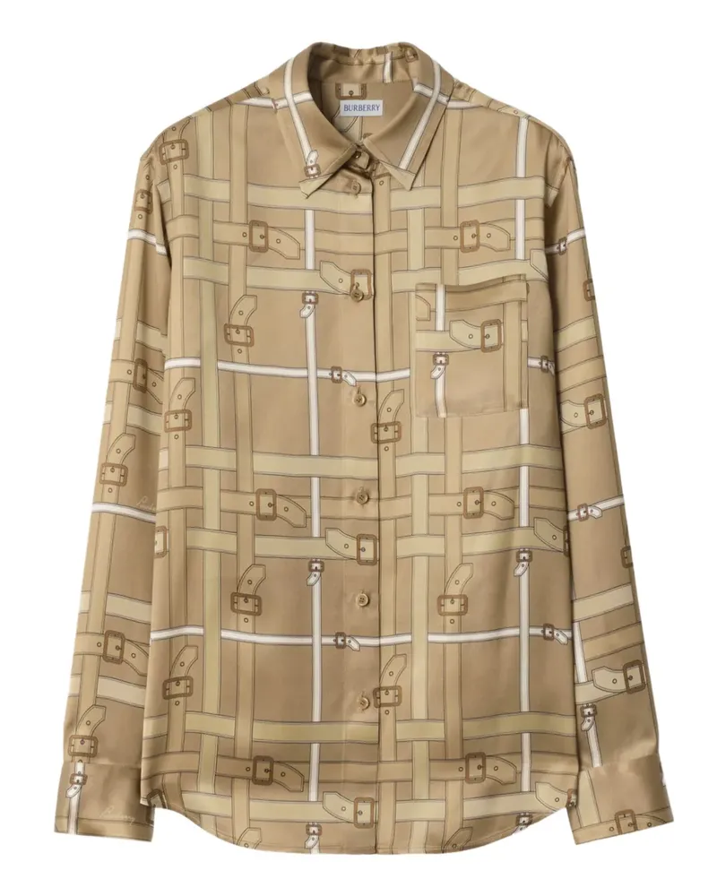 Burberry belt-buckle pattern shirt - Nude Nude