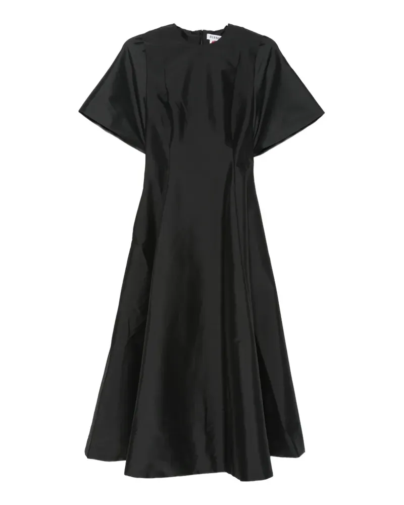 BERNADETTE Ausgestelltes Madeline Midikleid - Schwarz Schwarz