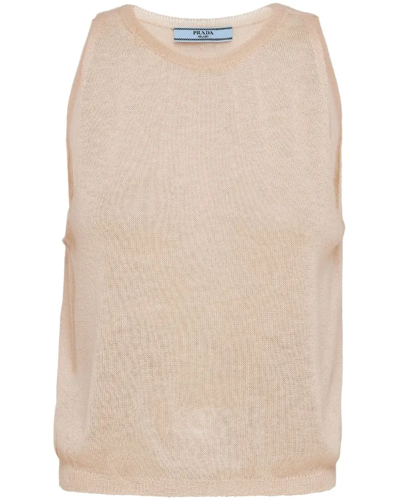 Prada Semi-transparentes Trägershirt - Nude Nude