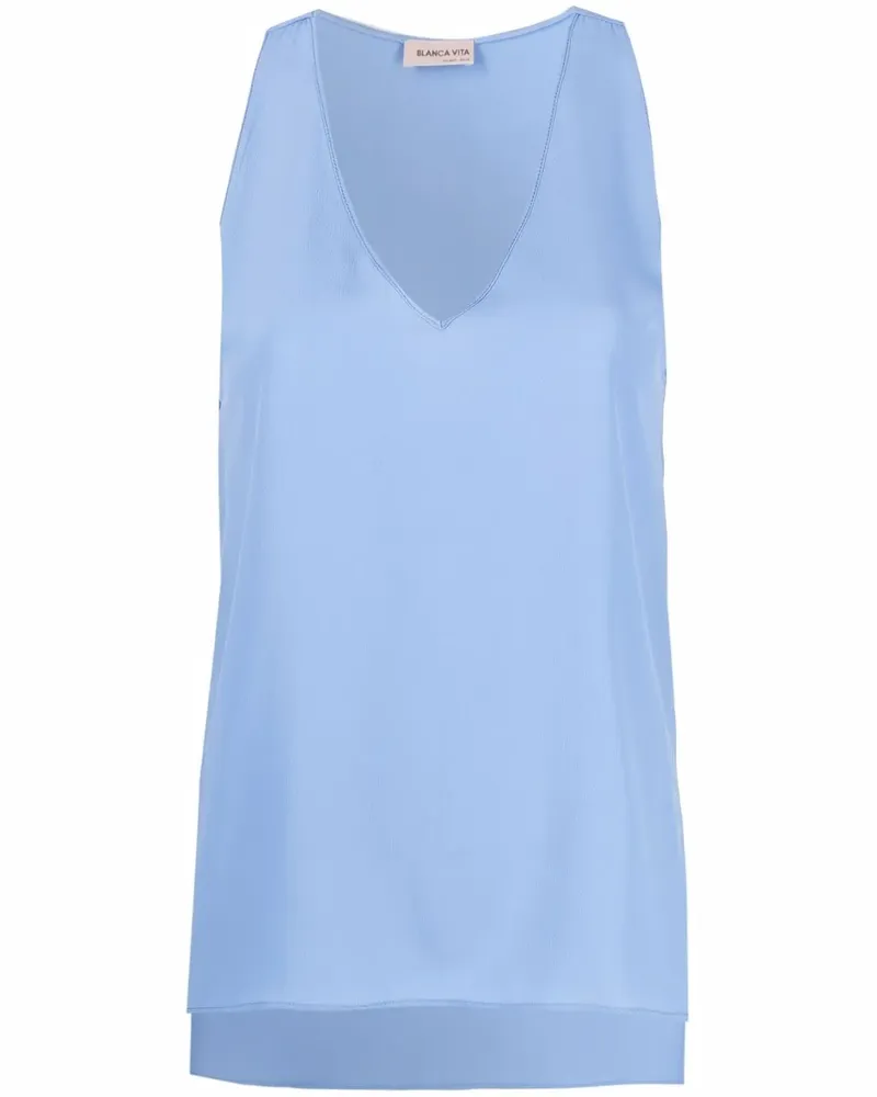 Blanca Top mit V-Ausschnitt - Blau Blau