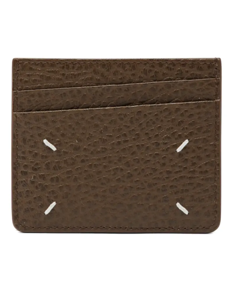 Maison Margiela Four-Stitch grained leather card holder - Braun Braun