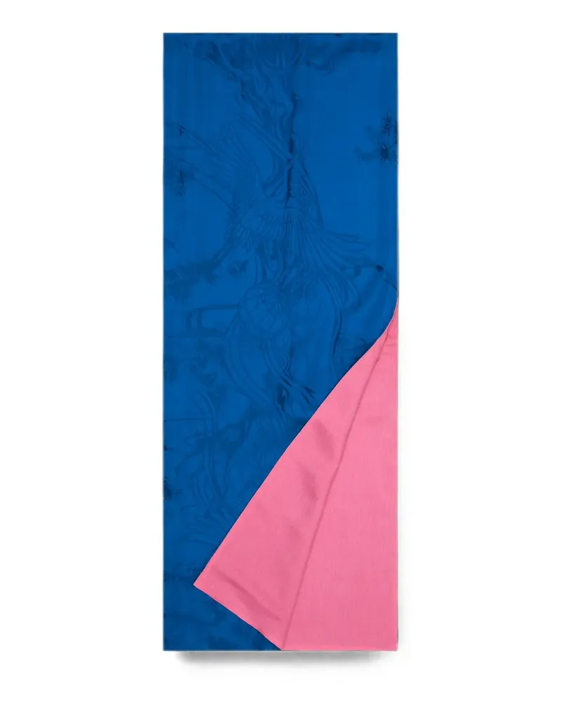 Shanghai Tang Crane and Pine scarf - Blau Blau