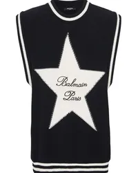 Balmain Pullunder mit Signature Star-Muster Schwarz