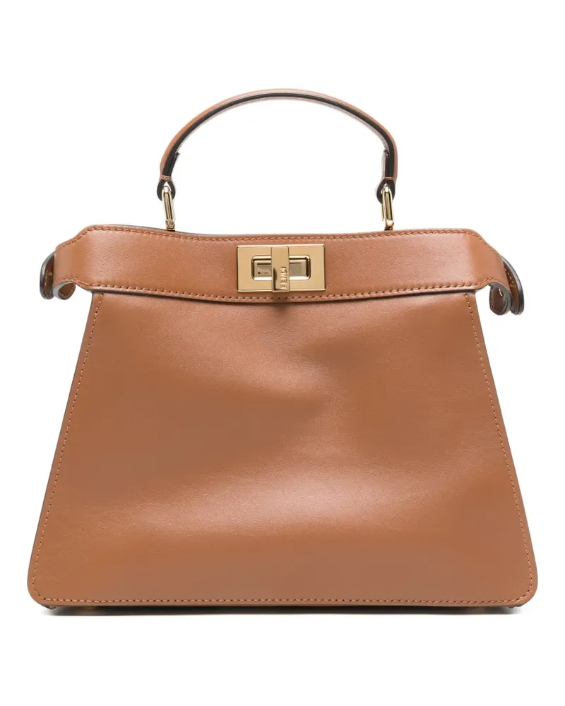 Fendi small Peekaboo ISeeU leather tote bag - Nude Nude