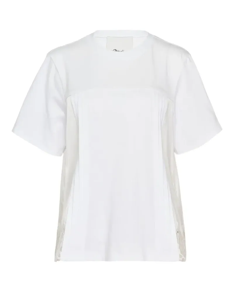3.1 phillip lim T-Shirt mit Spitzenbesatz - Weiß Weiß