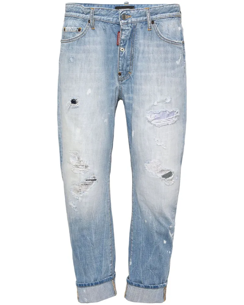 Dsquared2 Gerade Jeans im Distressed-Look - Blau Blau