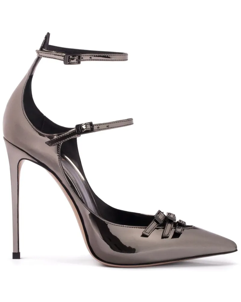Le Silla Morgana Pumps im Metallic-Look 120mm - Schwarz Schwarz