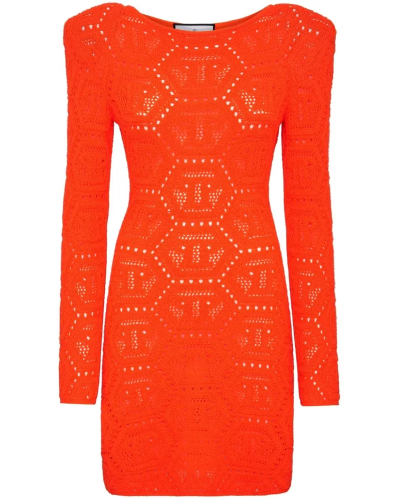 Philipp Plein Minikleid mit Monogramm - Orange Orange