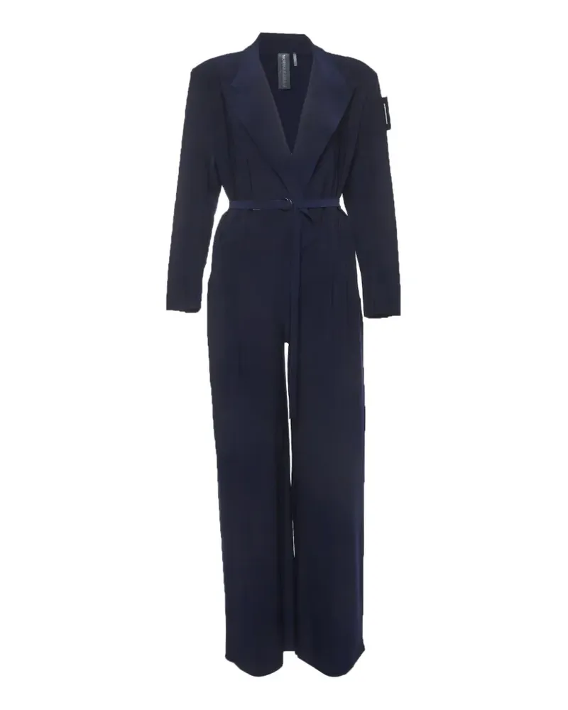 Norma Kamali belted full-sleeve jumpsuit - Blau Blau