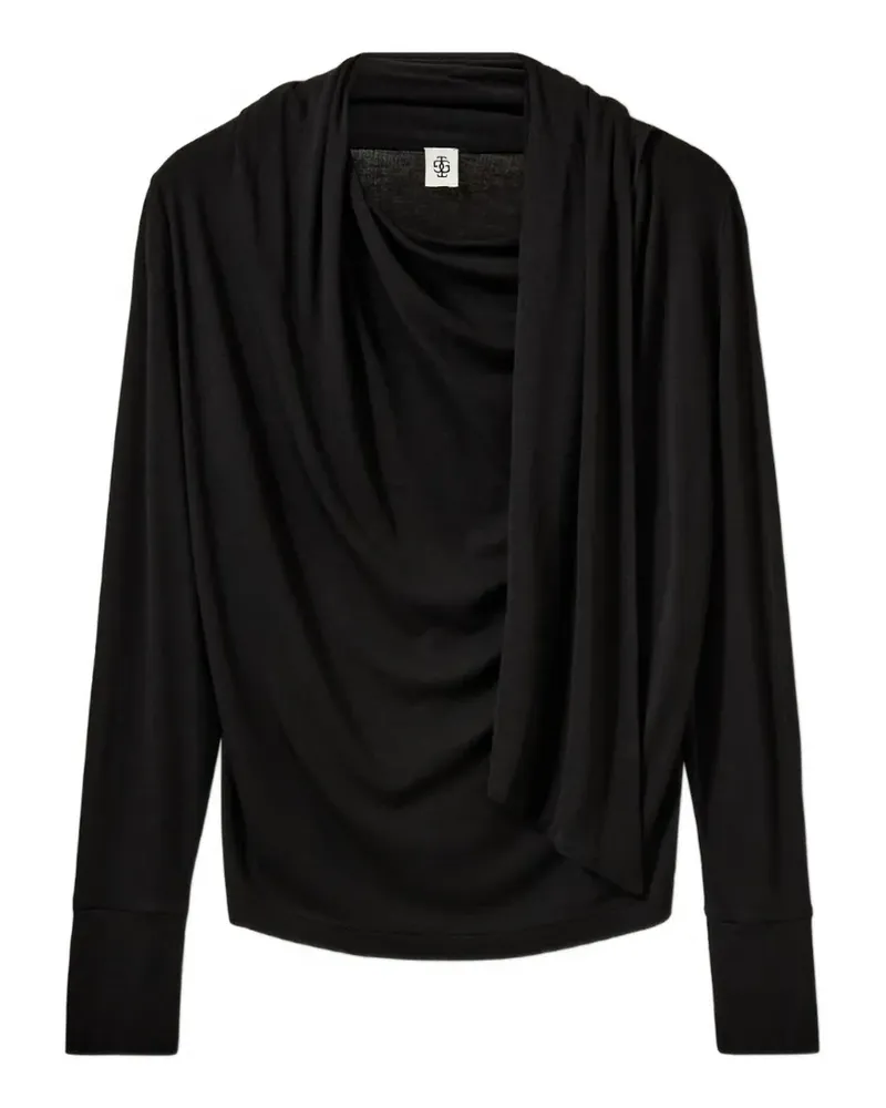 The Garment Drapierte langärmelige Breanna Bluse - Schwarz Schwarz