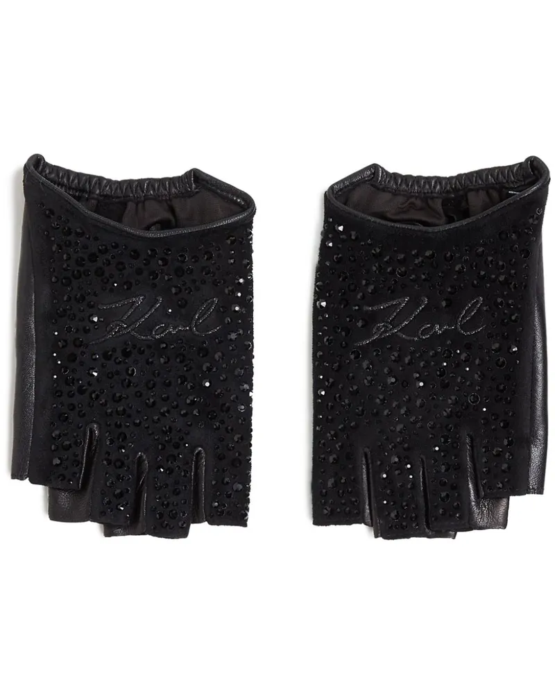 Karl Lagerfeld Signature Handschuhe - Schwarz Schwarz