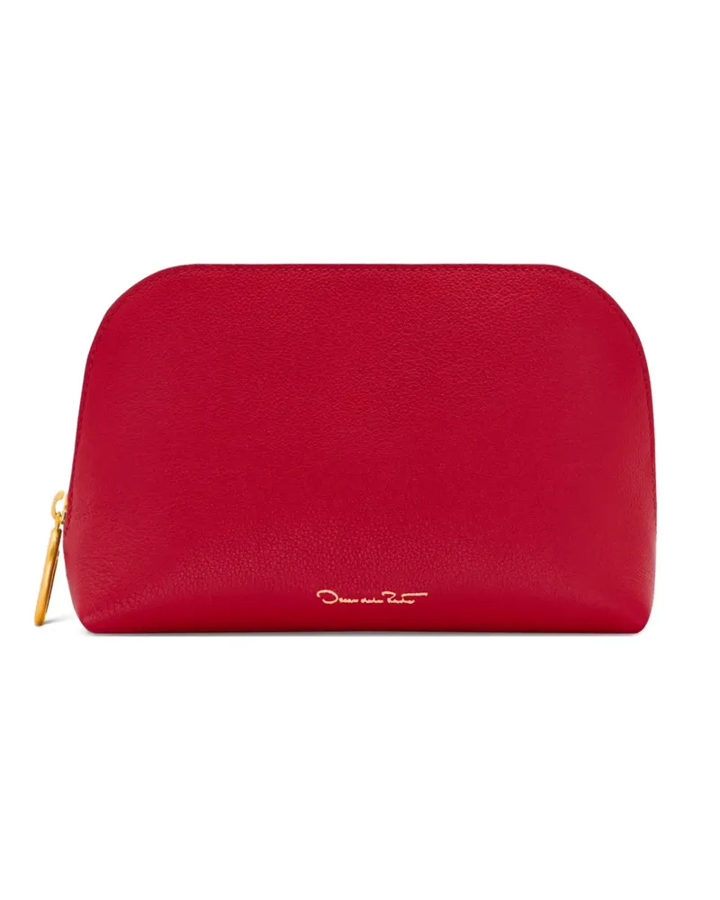 Oscar de la Renta medium zip-up makeup bag - Rot Rot