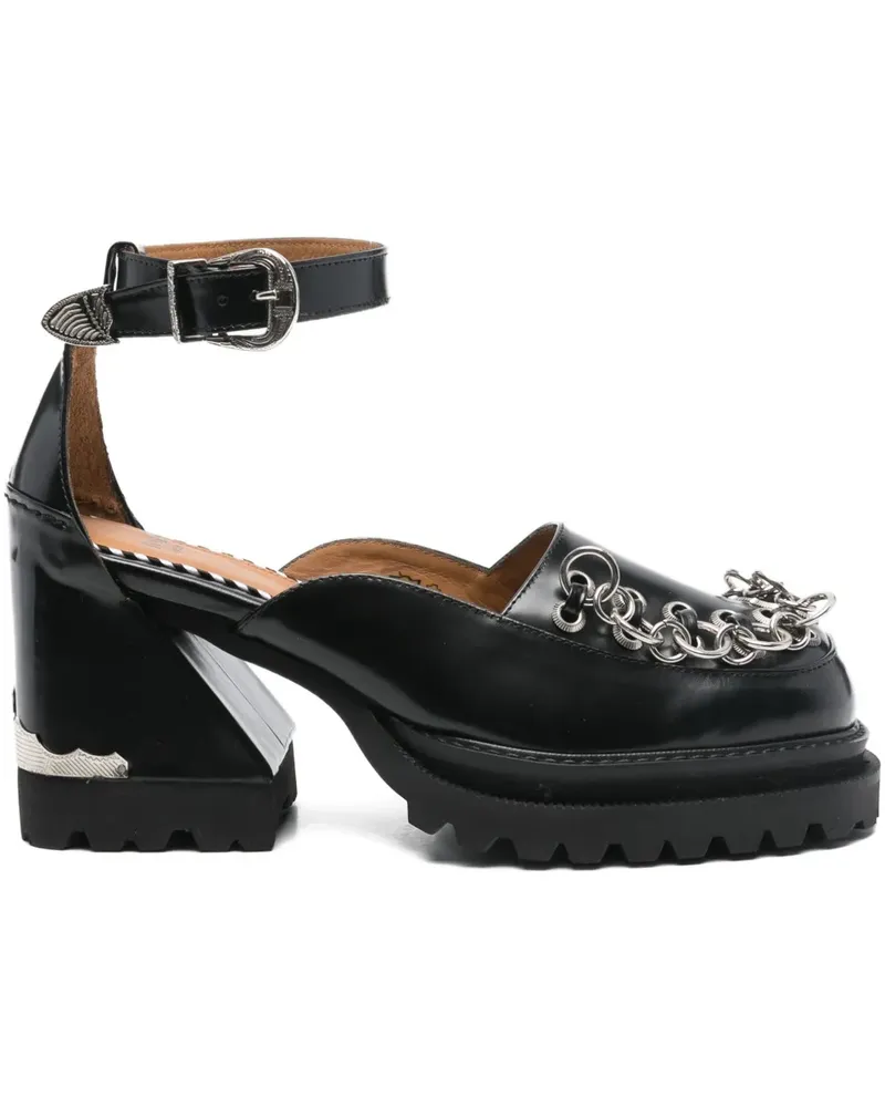 Toga 80mm chain-detail ankle-strap pumps - Schwarz Schwarz