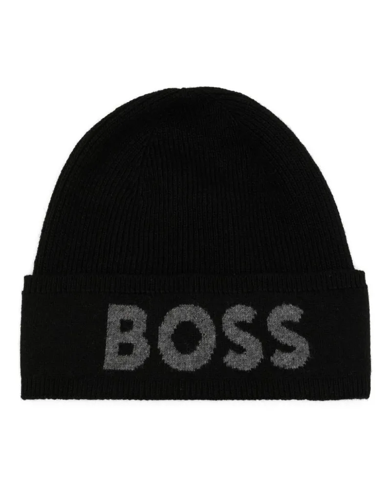 HUGO BOSS Asic Beanie - Schwarz Schwarz