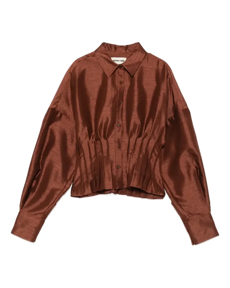 SHUSHU/TONG pleated-waist shirt - Braun Braun