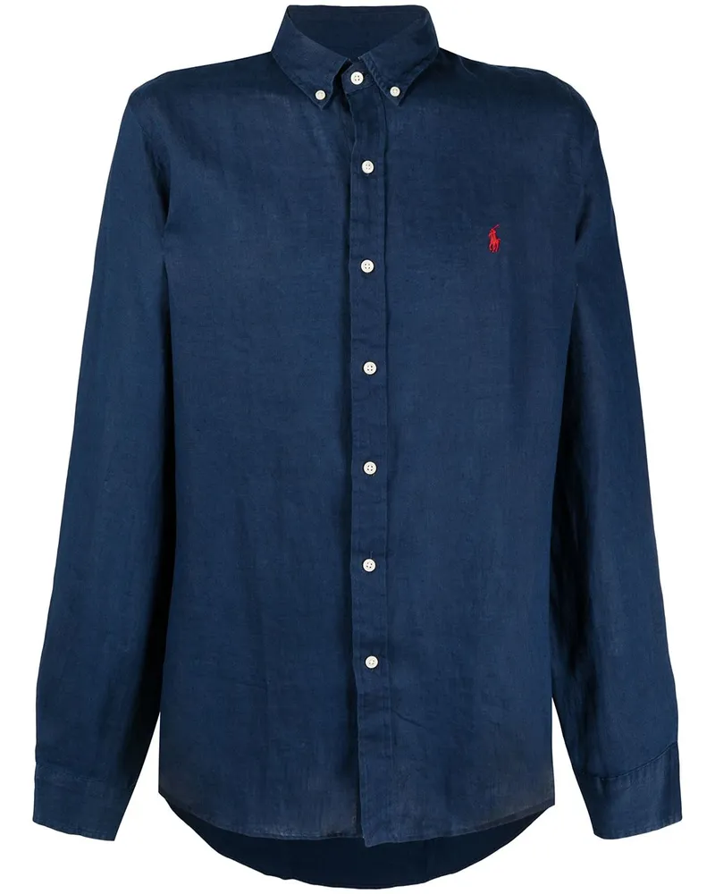 Ralph Lauren Polo Pony Leinenhemd - Blau Blau