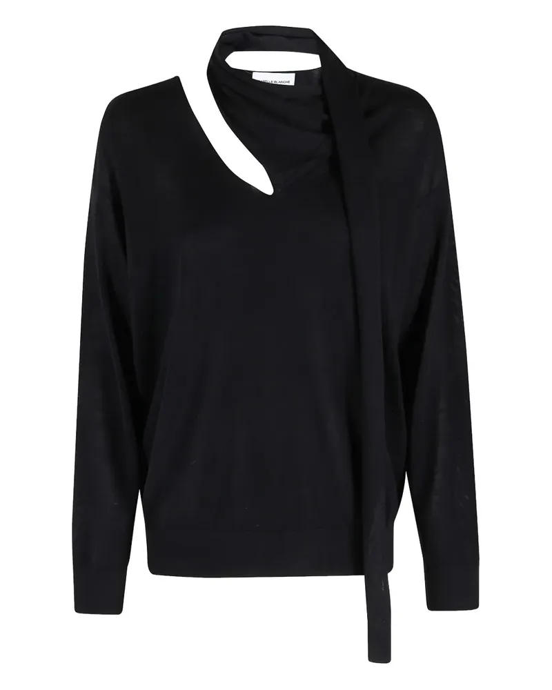 Isabelle Blanche Pullover mit Cut-Out - Schwarz Schwarz