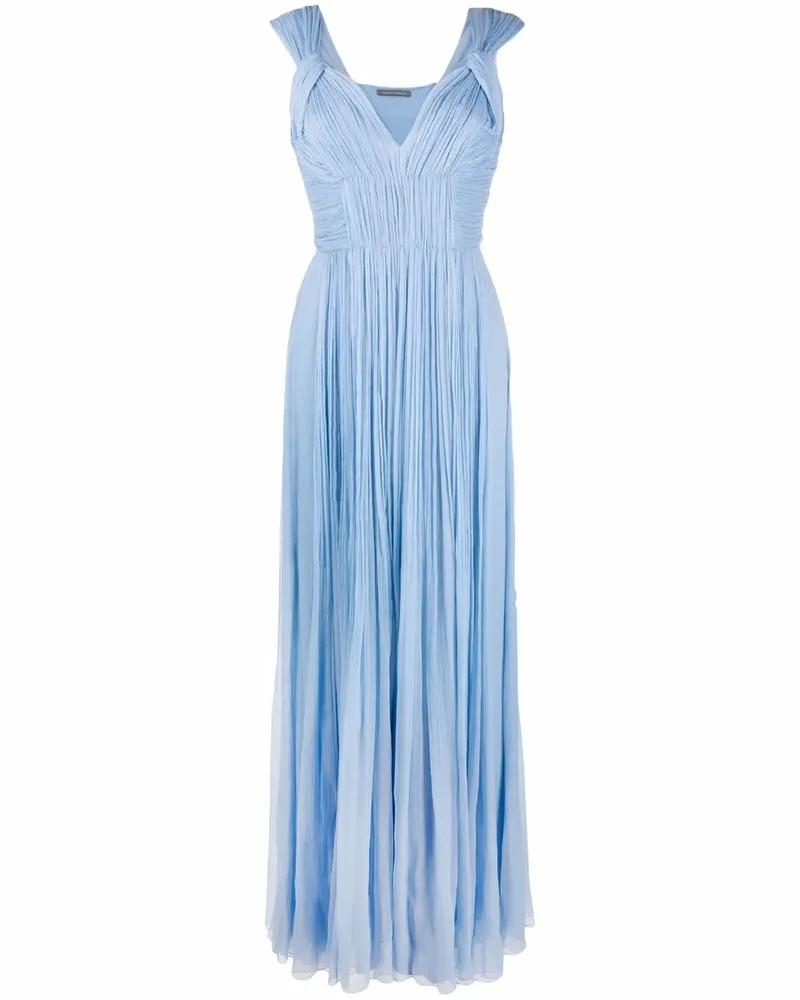 Alberta Ferretti Gerafftes Seidenkleid - Blau Blau