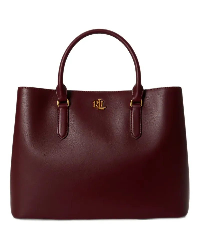 Ralph Lauren Große Marcy Tote Bag aus Leder mit Logoplakette - Rot Rot