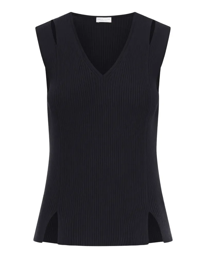 Roberto Collina Smanicato cut-out ribbed top - Schwarz Schwarz