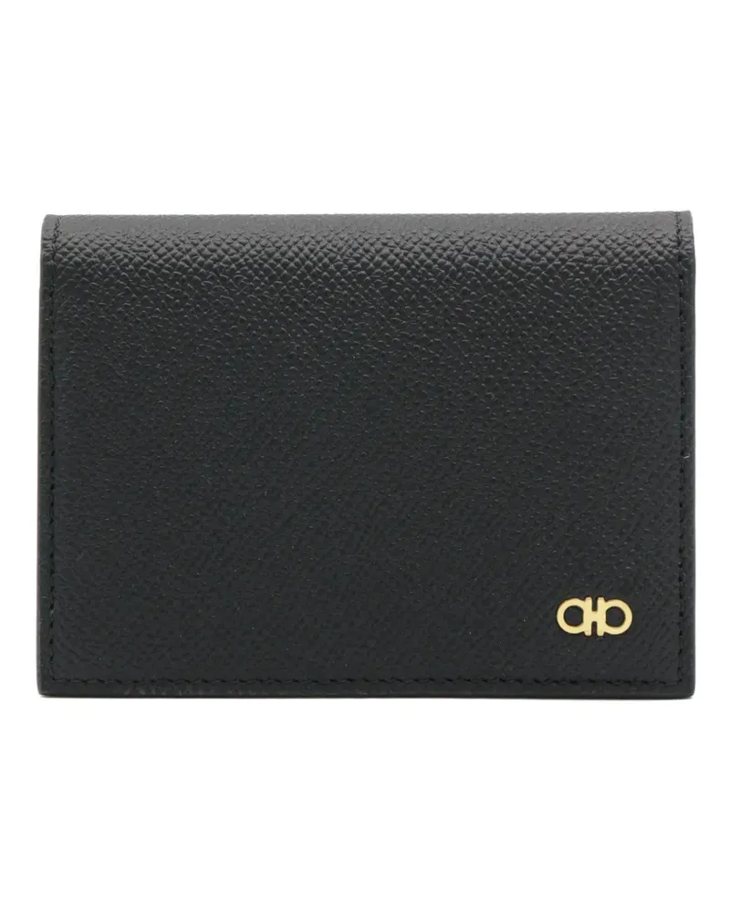 Ferragamo Gancini pebbled leather wallet - Schwarz Schwarz