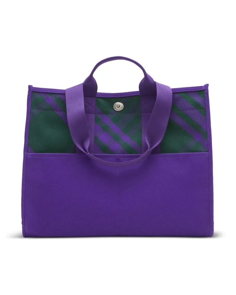 Burberry Shopper mit Karomuster - Violett Violett
