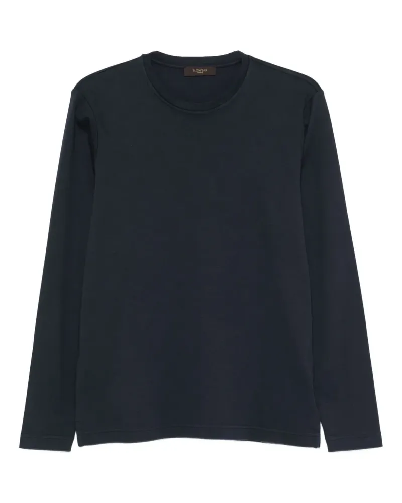 Zanone Langarmshirt mit Rundhalsausschnitt - Blau Blau