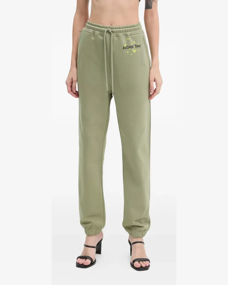 Moschino drawstring printed trousers - Grün Grün