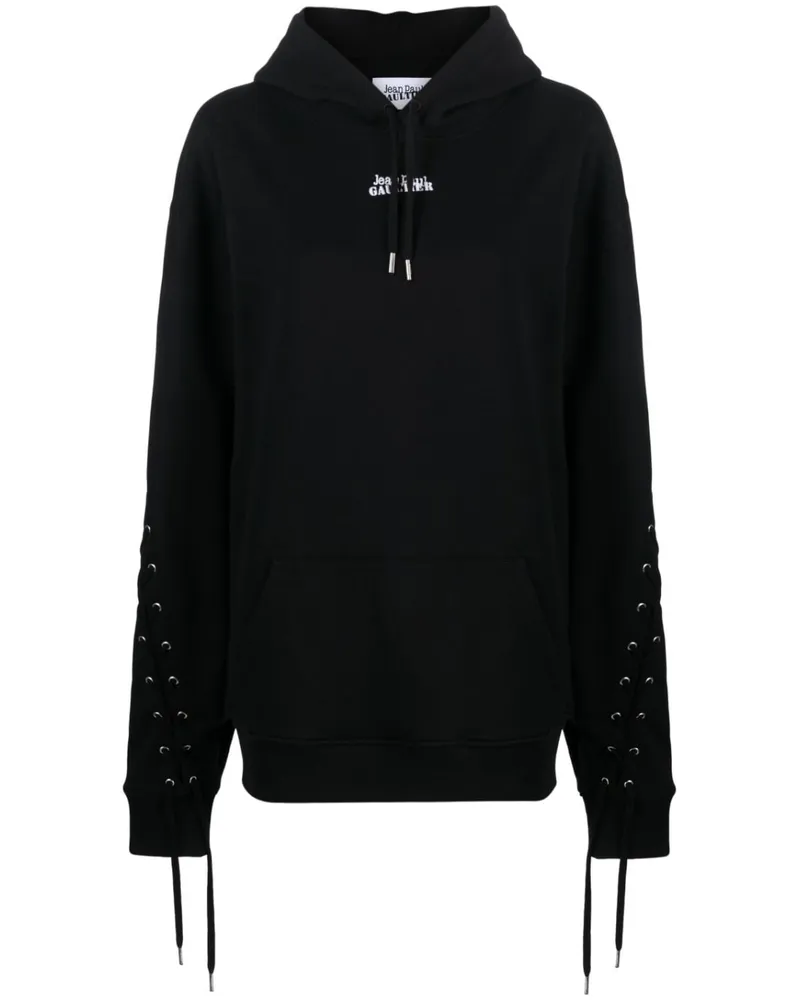 Jean Paul Gaultier Hoodie mit Schnürung Schwarz