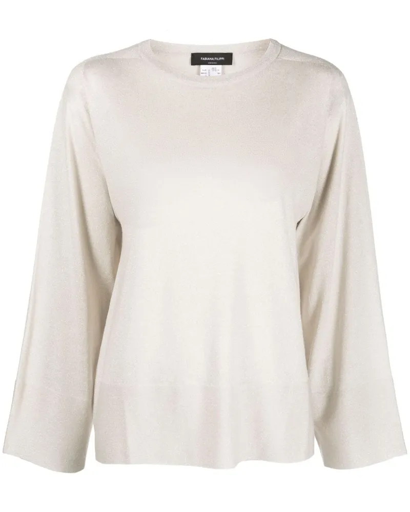 Fabiana Filippi Pullover mit U-Boot-Ausschnitt Silber