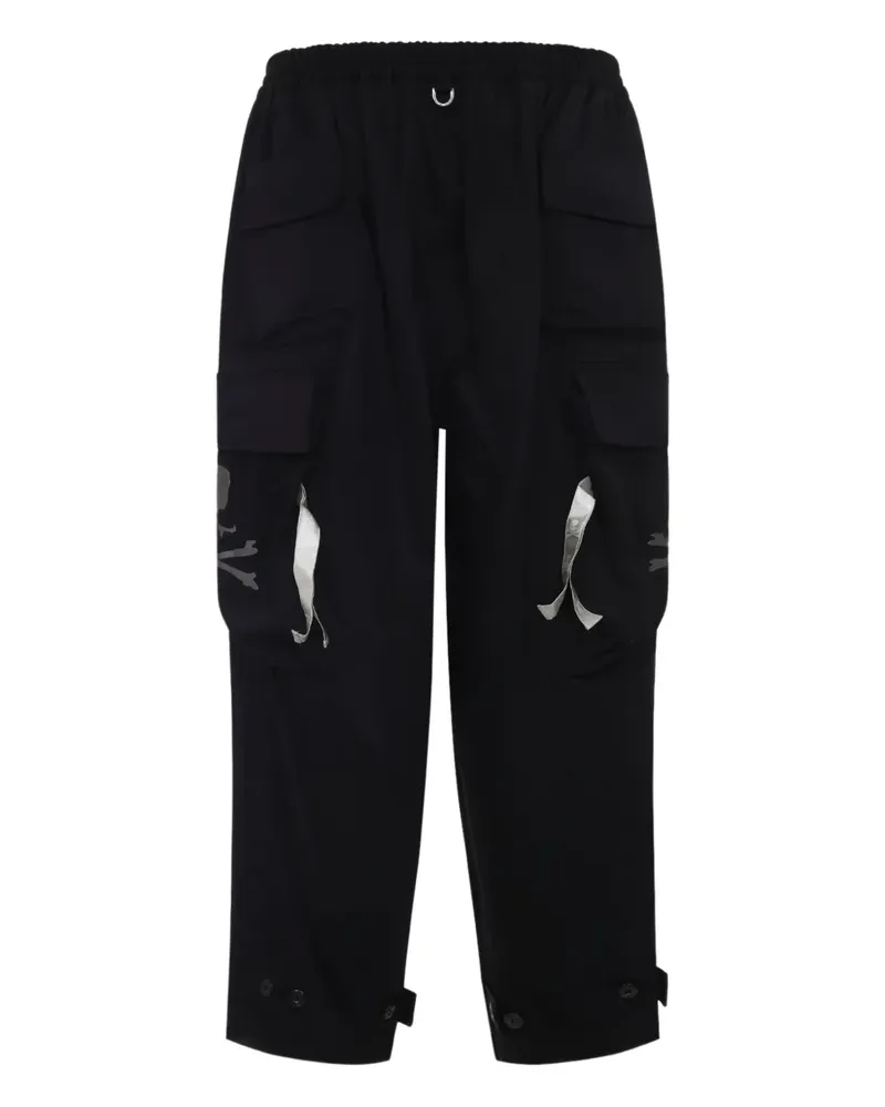 Mastermind Japan Cargohose mit Totenkopf-Print - Schwarz Schwarz