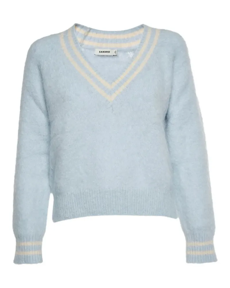 Sandro Cleo Pullover mit V-Ausschnitt - Blau Blau