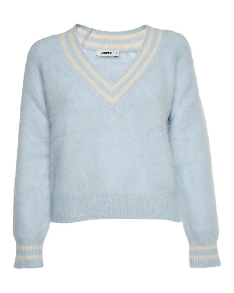 Sandro Cleo Pullover mit V-Ausschnitt - Blau Blau