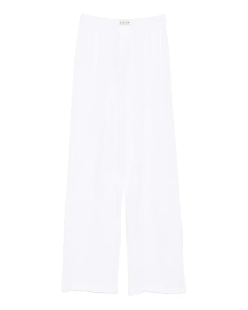 SPORTY & RICH Hose mit Lochstrickmuster - Weiß Weiß