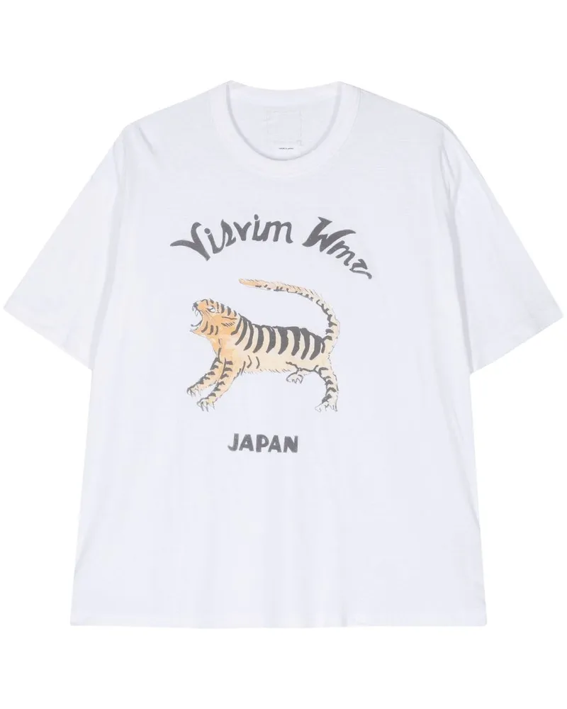 Visvim Tora T-Shirt mit grafischem Print Weiß