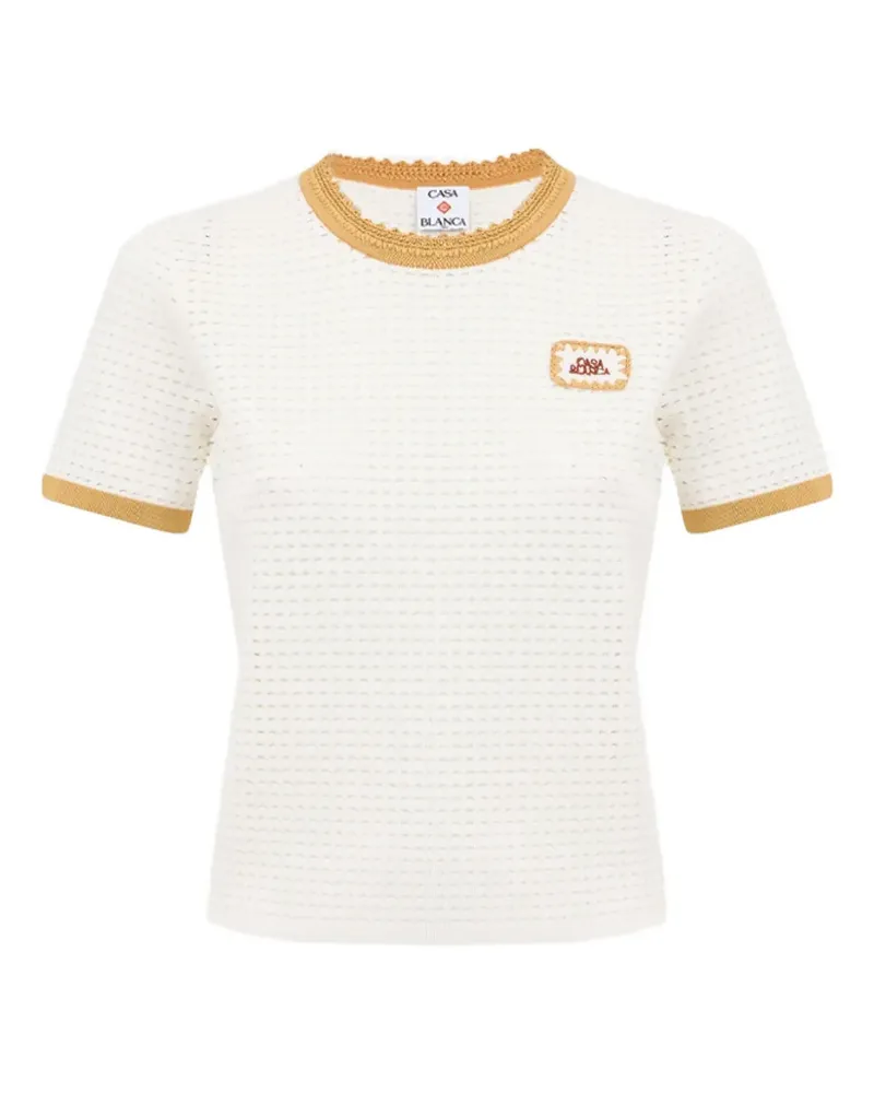 Casablanca Paris lace-stitch T-shirt - Weiß Weiß