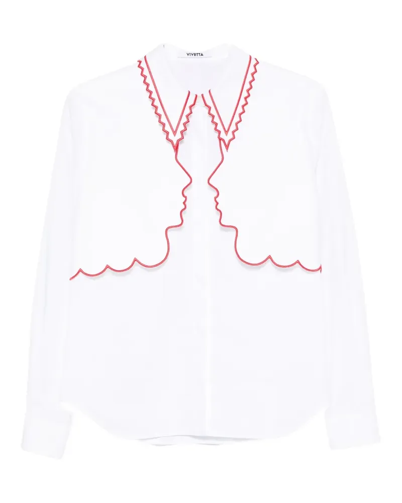 Vivetta embroidered-trim layered shirt - Weiß Weiß
