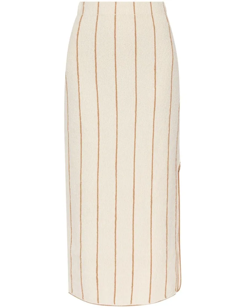 By Malene Birger Gestreifter Hercula Midirock - Nude Nude