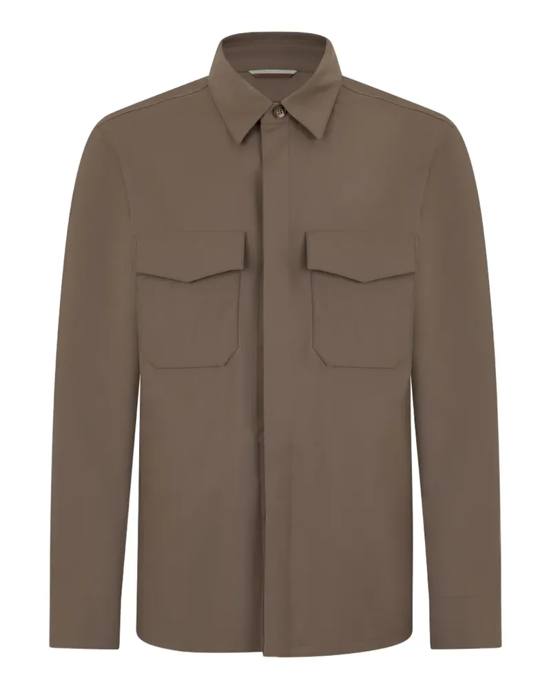 Canali chest-pocket shirt jacket - Braun Braun