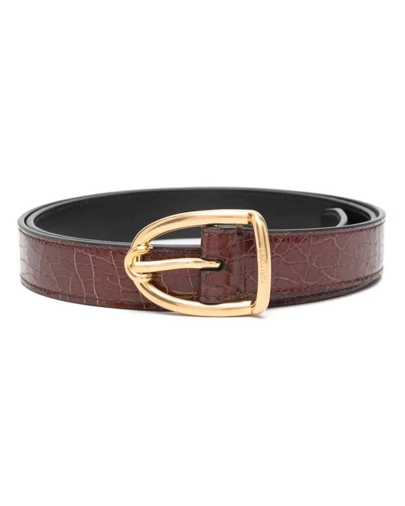 Tom Ford Gürtel mit Kroko-Optik - Braun Braun