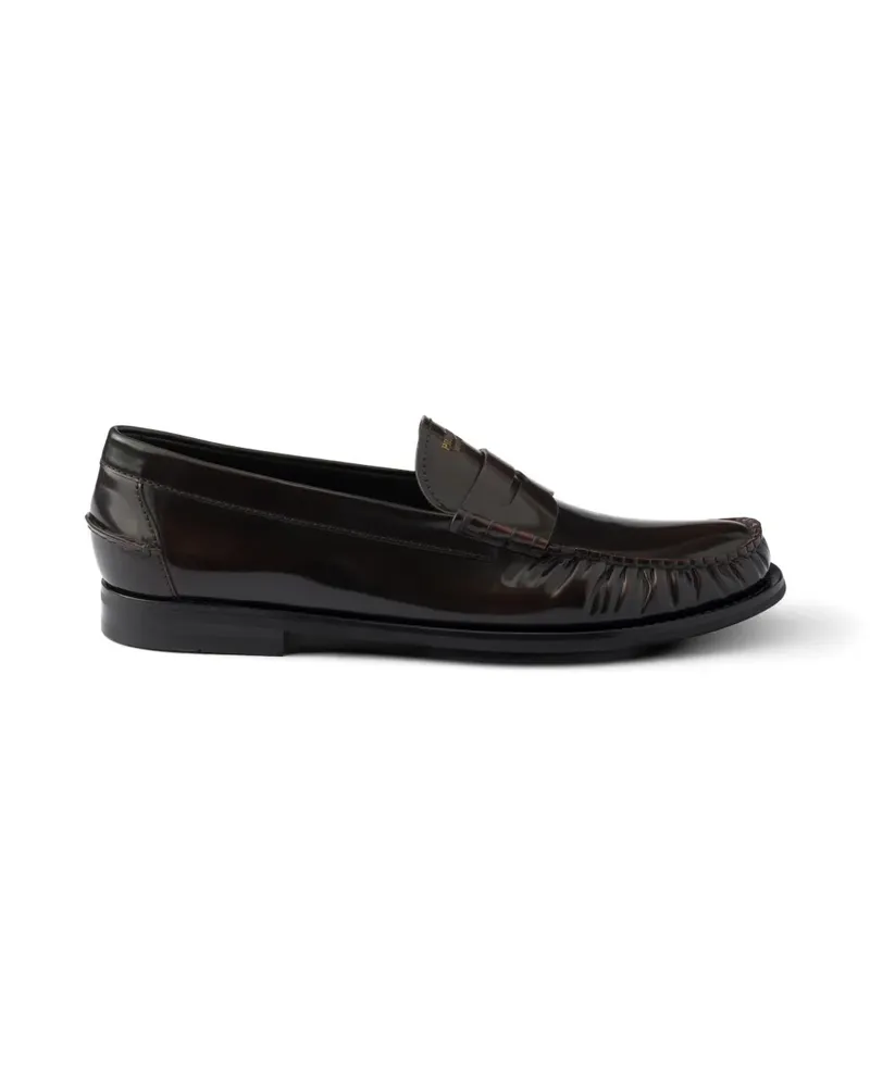 Prada Loafer aus gebürstetem Leder - Braun Braun