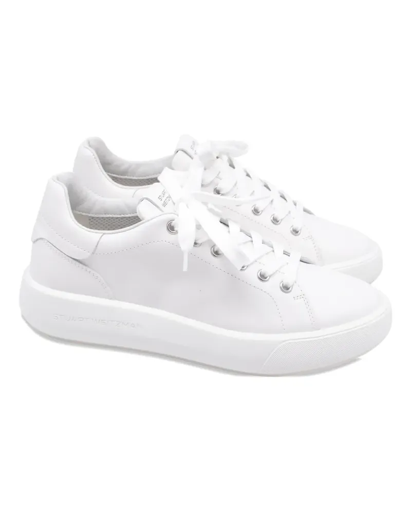 Stuart Weitzman leather lace-up sneakers - Weiß Weiß