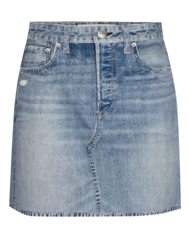 Rag & Bone stretch-cotton distressed denim skirt - Blau Blau