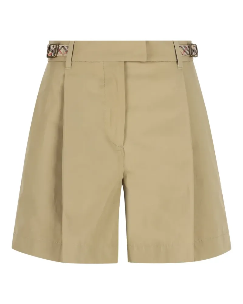 Burberry Vintage Check-trim pleated shorts - Nude Nude