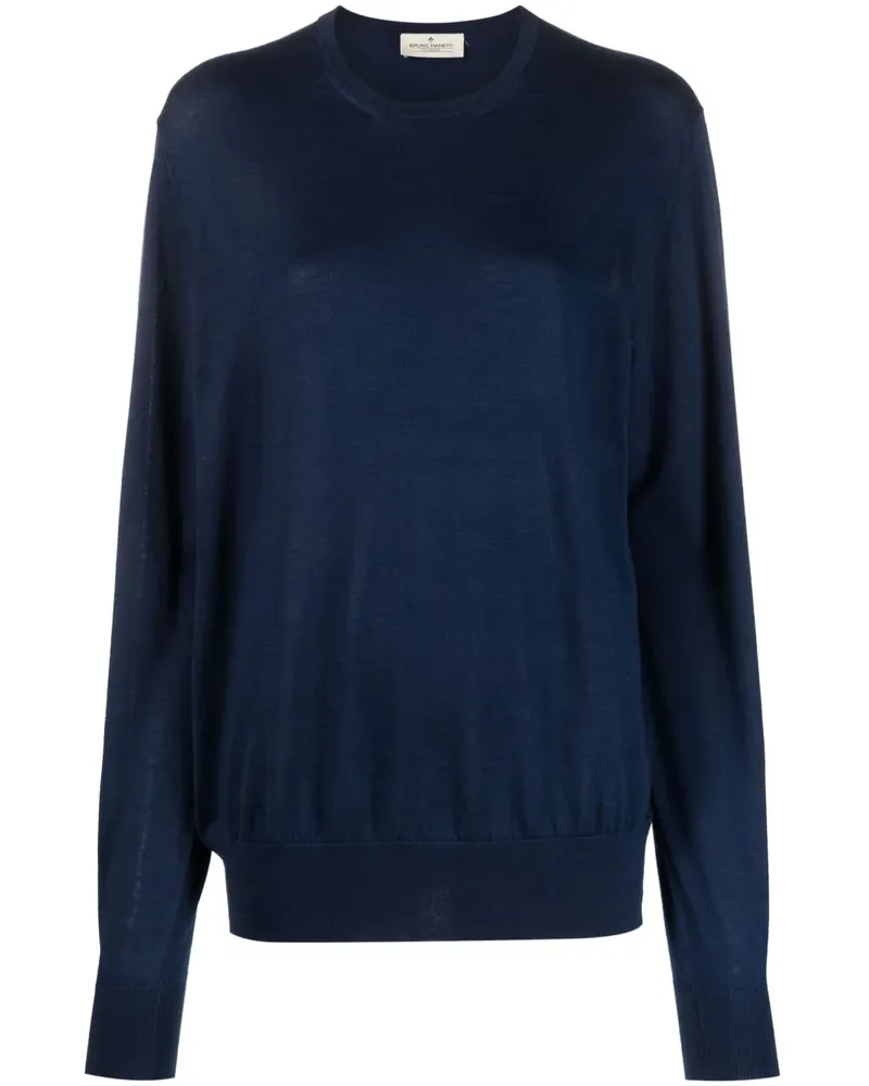 Bruno Manetti Strickpullover mit rundem Ausschnitt - Blau Blau