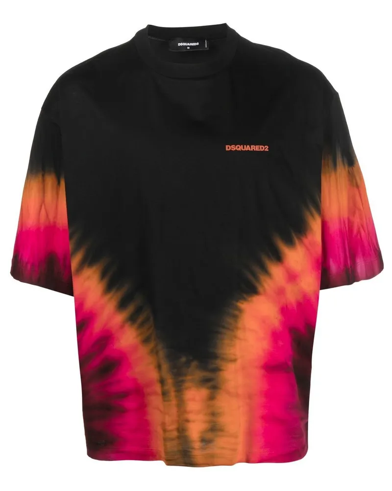 Dsquared2 T-Shirt mit Batikmuster - Schwarz Schwarz