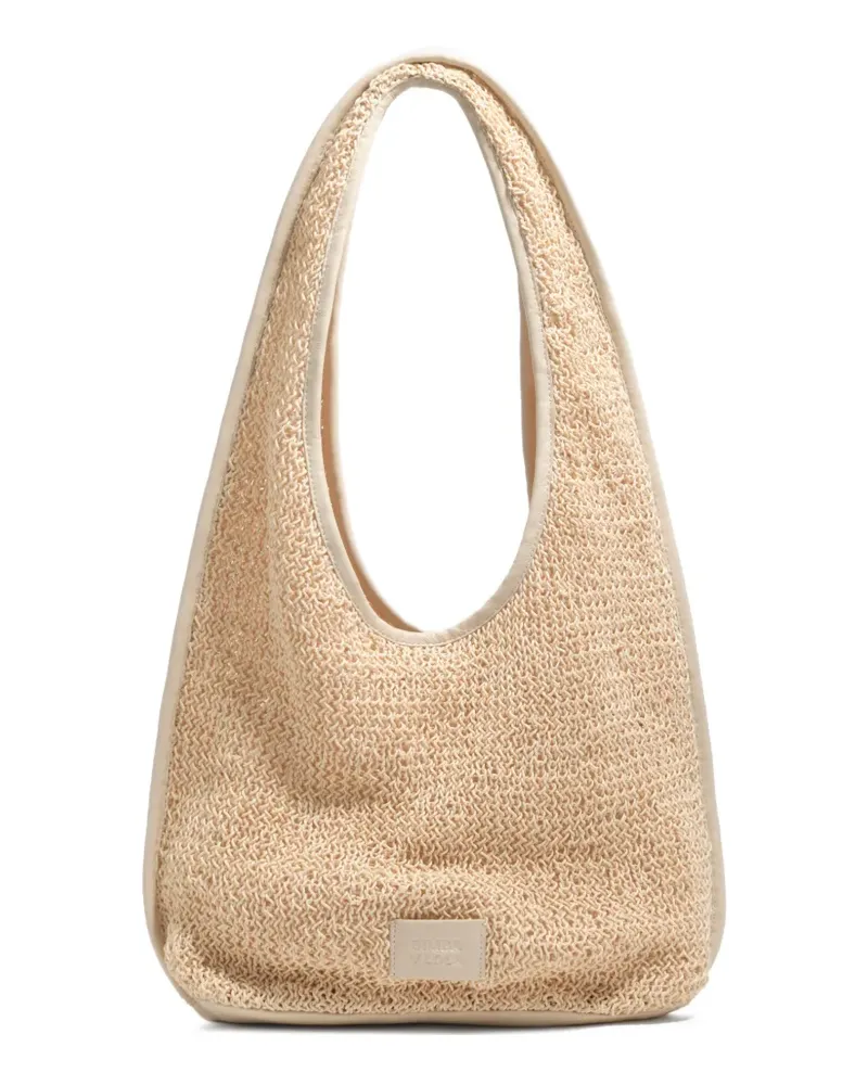BIMBA Y LOLA Gehäkelte Schultertasche - Nude Nude