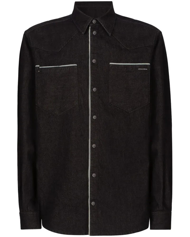 Dolce & Gabbana Jeanshemd mit Kontrastdetails - Blau Blau