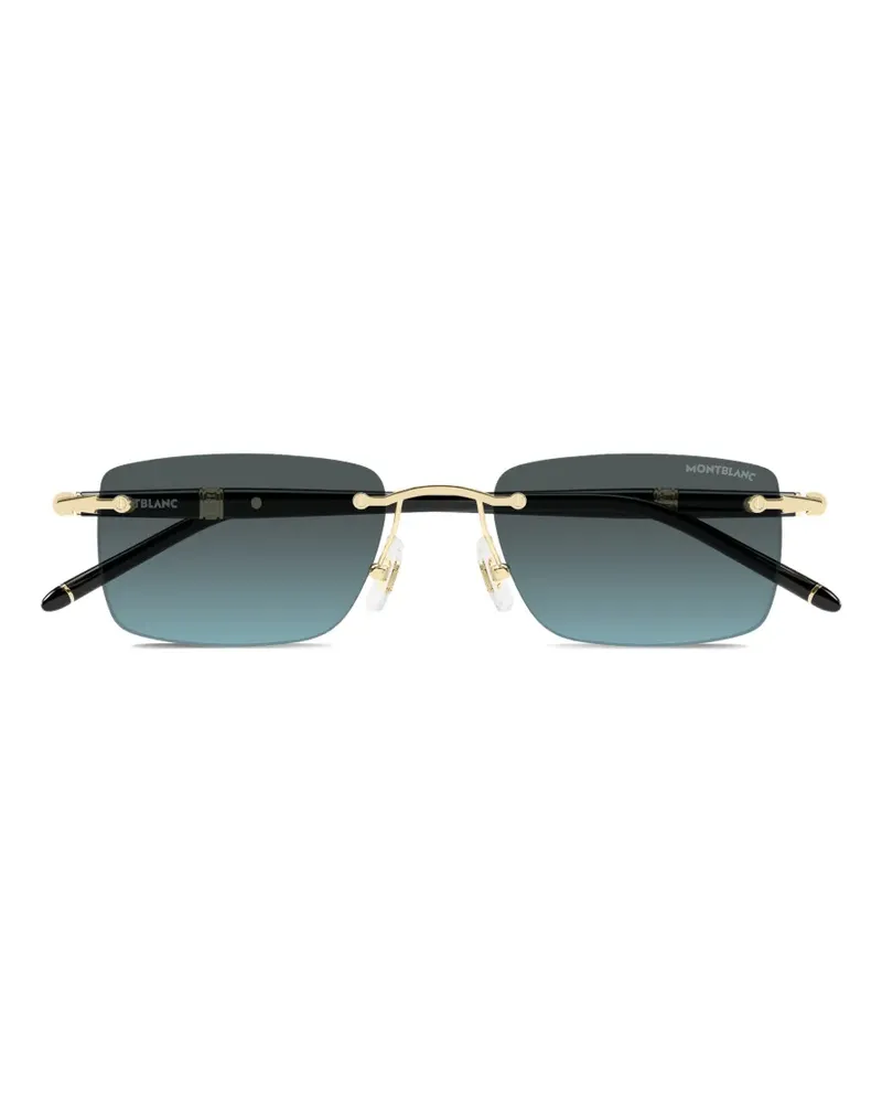 Montblanc Sonnenbrille mit eckigem Gestell - Gold Gold